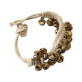 Brass Ghungroo Set With Cotton String, Anklet Bells (White, 1.6 cm, 25+25, Pair) For Women. 