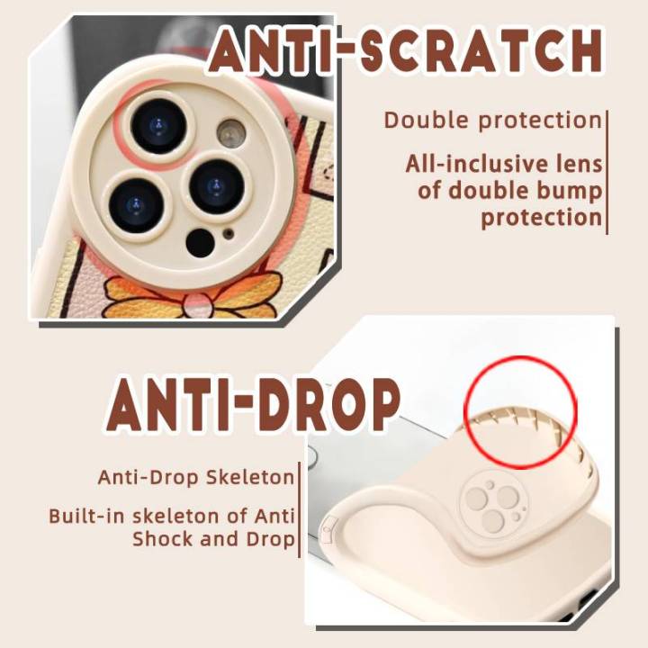 advanced%20anti-fall%20airbag%20Phone%20Case%20For%20Redmi12%204G%20imitation%20leather%20personality%20simple%20heat%20dissipation%20texture%20youth%20-%20Image%204