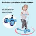 HT-Beauenty Folding 3 Wheel Scooter For Kids Toddler Scooter With LED Light Up Wheels Adjustable Height & Best Gifts For Kids. 
