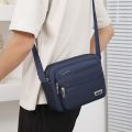 New Nylon Men Crossbody Bags Black Brown Blue Green Rectangle Shoulder Bag Large Satchel Travel. 