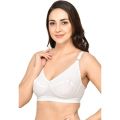 (Pack of 2) Cotton Non-Padded Non-wired Full Coverage Support White Bra For Women By Romance. 