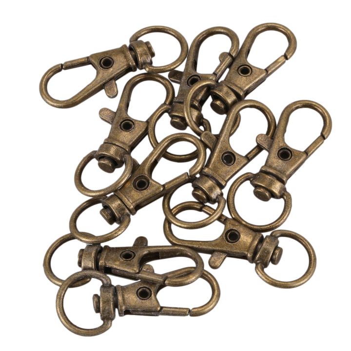 10pcs Metal Clasp Swivel Trigger Clips Snap Hooks Key Ring Bags DIY Craft Copper