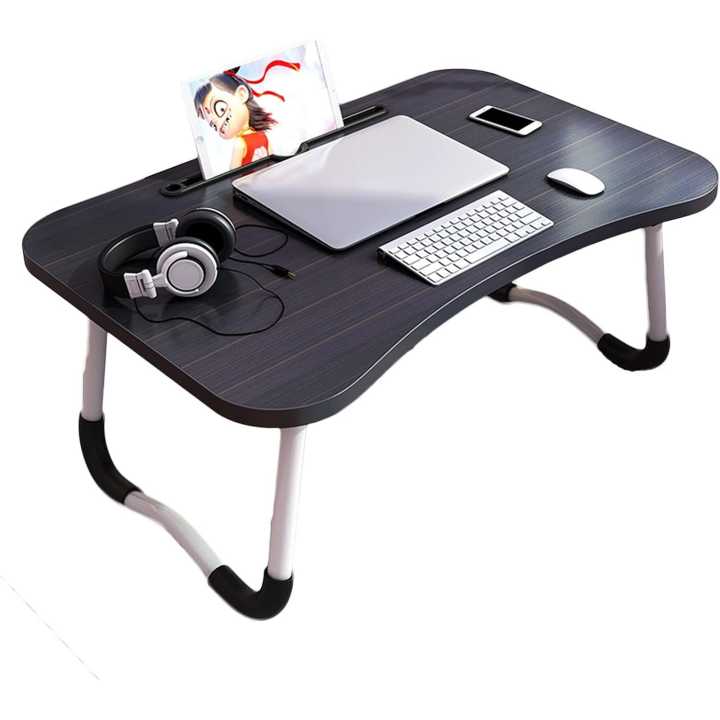 Portable Laptop Table: Foldable Food Tray Desk for Bed, with Legs and iPad Slot - Ideal for Eating, Working, and Studying on Couch, Sofa, or Floor