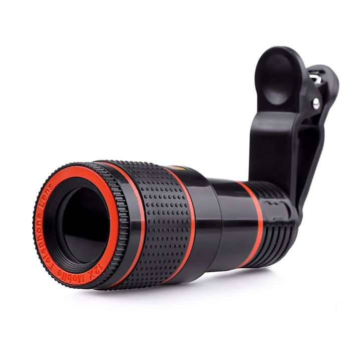 Phone Camera HD Lens Universal Clip-on 12X Zoom Cell Phone Telescope Lens