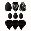 New 9 PCS 3 salmon beauty egg velvet triangle setting powder puff mini beauty tool blender travel beauty tool. 