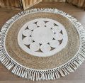 Handmade Round Jute Rug. 