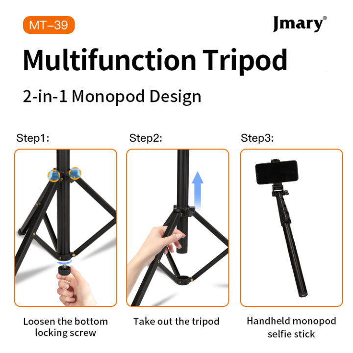 JMARY%20MT-39%20153cm%20Selfie%20Stick%20Tripod%20%7C%20Heavy%20Duty%20Aluminum%20Phone%20&%20Camera%20Stand%20%7C%20Extendable%20with%20Bluetooth%20Remote%20&%20Phone%20Clip%20-%20Image%204