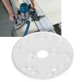 High Visibility 6.5 inch / 164mm Diameter Universal Router Base Plate Transparent Acrylic Material 7.5mm Thickness Router Base Plate Kit Pre-drilled Mounting Holes 30.5mm Middle Hole Router Base Replacement for Woodworking Routing and Trimming. 