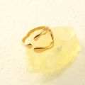 Gold hoop made creative stainless steel fashion geometric handmade irregular ring ladies silver ring. 