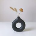 Donut Vase Black 4inch. 