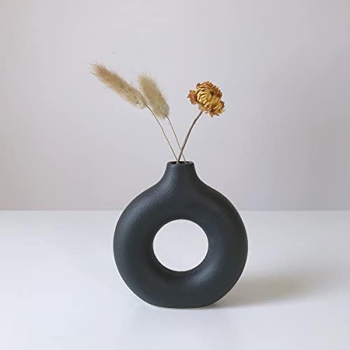 Donut Vase Black 4inch