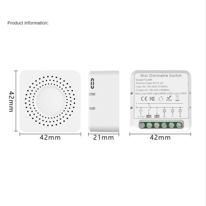 2X%20Tuya%20WiFi%20Smart%20Dimmers%20Switch%20Module%20Supports%202%20Way%20Control%20LED%20Lights%20Dimmable%20Switch%20Work%20with%20for%20-%20Image%202