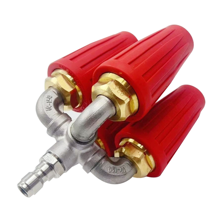 4-In-1 Turbine Nozzle Pressure Washer,2.0 Orifice Quadruple,360° Swivel Turbine Nozzle,1/4inch Quick Connector,Red