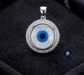 925 Sterling Silver Evil Eye Pendant with Cubic Zirconia Protective Amulet Necklace Charm | Hypoallergenic & Gift Boxed by Infinityy Jewellers For Men And Women. 