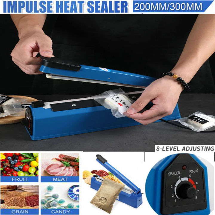 12 Inch Heavy Duty Impulse Plastic Sealer 300mm Portable Manual Plastic Bag Heat Sealing Machine - Sealers |
