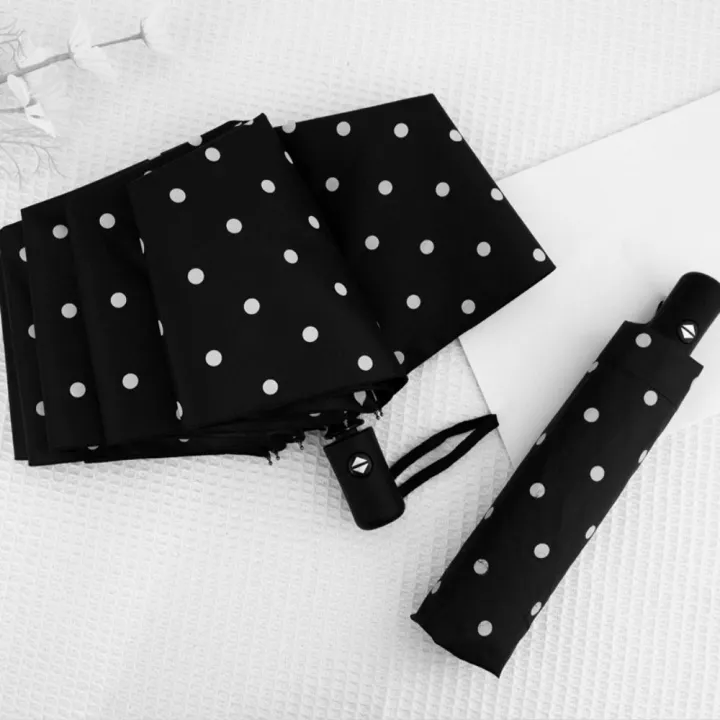 Portable%20Automatic/Manual%20Polka%20Dot%20Umbrella%20Black%20Coated%20UV%20Protection%20Dual%20Use%20Umbrella%20Folding%20Lightweight%20Rain%20Umbrella%20Summer%20-%20Image%204