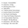 SKYWORTH WM F1014GRDN 10 Kg Direct Drive Front Loading Washing Machine. 