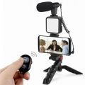 Normal And RGB Video Making Kit / Vlogger Kits Microphone LED Fill Light Mini Tripod For Phone Vlog Video Recording Condenser With BT Remote. 