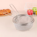 French Chip Frying Strainer Basket Stainless Steel Deep Fry Basket Household Kitchen Round Fryer Wire Mesh With Handle Colander LINGLE. 