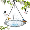 Modeow Outdoor Bird Feeder Rust-proof Hanging Bird Bath Feeder for Outdoor Garden Heavy-duty Hummingbird Feeder with Black for Hummingbird. 