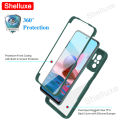 360 Full Body Front+Back Clear Case Shelluxe For Xiaomi Redmi Note 10S 10T 10 Pro Max Note10 Note10S Silicone Double Sided Cover. 