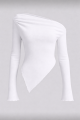 Grunge Asymmetrical Rib Top For Women. 