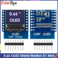 0.66 inch OLED LED LCD Dispaly Shield Compatible for WEMOS D1 MINI ESP32 64X48 0.66 inch Display 0.66 oled module IIC I2C. 