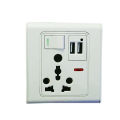 USB Power Wall Socket Power Panel Receptacle 10A - White | 3 x 3 Wall Socket Power Panel With USB Port. 