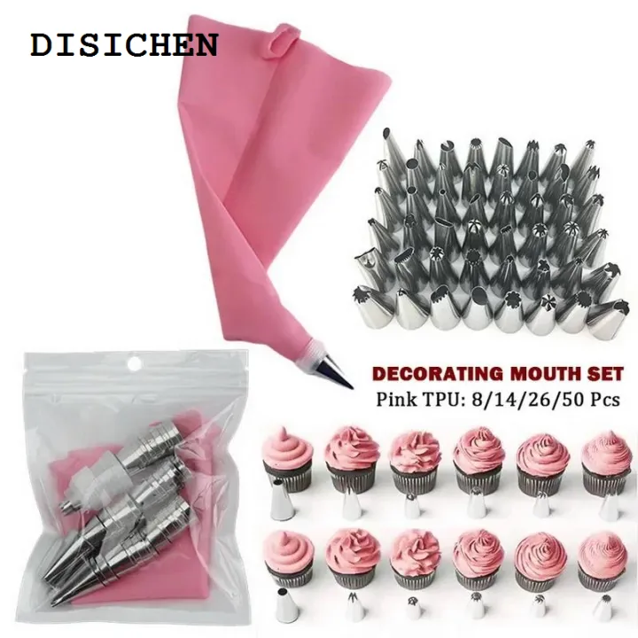 DISICHEN%202025%20Multifunctional%20Cake%20Decoration%20Baking%20Tool%20Pastry%20Cream%20Cake%20Decorating%20Stainless%20Steel%20Set%20Reusable%20Silicone%20Bag%20Bakery%20Tool%20-%20Image%203