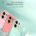 Luxury 6D Plating Soft Casing Silicone Square Frame Phone Case For Xiaomi Redmi Note 13 Pro 4G Phone Case Shiny Bling Back Cover Coque. 