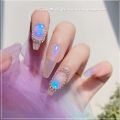 10PCS Ice cube Shape Nail Art Shiny Diamond Aurora Crystals Rhinestones 3D Strass Charm Glass Manicure Nail Accessories Gem. 