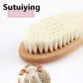 Sutuiying 1piece Care of newborn babies pure natural wool wooden hairbrush New style hair brush massager show Special for real hair wigser comb. 
