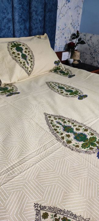 Premium%20Ultra%20Soft%20100%25%20Cotton%20Extra%20Large%20King%20Size%20Bed%20Sheet%20Set%20with%20Rajasthani%20Design%20and%202%20Matching%20Pillow%20Covers%20-%20Image%203