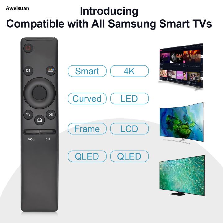 Aweisuan Luxury Bn59-01259E Universal Remote Control Compatible with Samsung Tv Un40Ku6290 Un40Ku6290F Un43Ku7000D Un49Ku7000 Un55Ku6290F Un50Ku