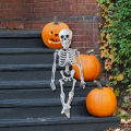 Oufeiton Spooky Human Bone Decor Spooky Halloween Skeleton Decoration with Posable Joints for Haunted House Realistic Plastic for Indoor/outdoor. 