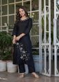 Women’s Viscose Rayon Embroidery Straight Kurta with Pant and Dupatta Set By Sapnaaz Fashion. 