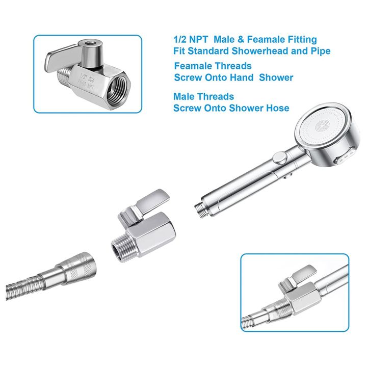 NAMUNY%20Shower%20Shut%20Off%20Valve,%20304%20Stainless%20Steel%20Mini%20Ball%20Valve%20NPT%20Thread(1/2Inch%20Male%20x%201/2Inch%20Female),1%20Pack%20-%20Image%204