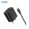 X-AGE ConvE 12W Fast Charging Adapter with Type C Cable (IUC03) | Indian Round Pin. 