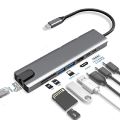 USB C Hub 8 in 1 Multifunctional Aluminum Type C Adapter with 4K HDMI Port.. 