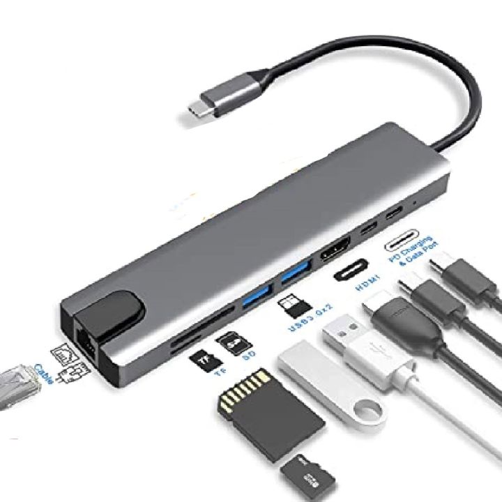 USB%20C%20Hub%208%20in%201%20Multifunctional%20Aluminum%20Type%20C%20Adapter%20with%204K%20HDMI%20Port.%20-%20Image%203