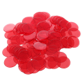 300Pcs Clear Red Plastic Bingo Chips 1.9cm. 