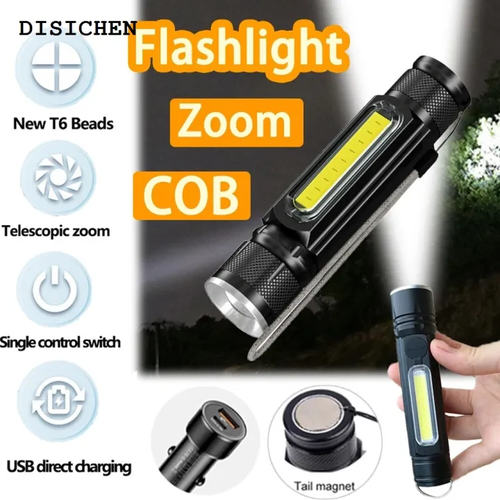 DISICHEN%20Fashion%20High%20Power%20Led%20Flashlights%20Camping%20Rechargeable%20Flashlight%20Portable%20COB%20Outdoor%20Zoom%20Fishing%20Lighting%20Lights%20Strong%20Light%20-%20Image%203