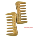 NAMUNY 1Pcs Green Wide Tooth Hair Comb - Natural Wood Comb for Curly Hair - No Static for Massage Comb Detangling. 