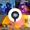 Beautiful LED USB Sunset Lamp Night Light Projector Birthday Party Decoration Portable Atmosphere Lights for Bedroom Living Room Wall Photography. 