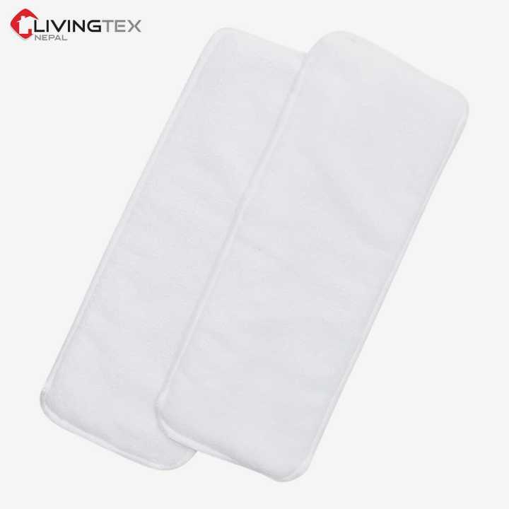 Livingtex 4 Pcs Washable Diapers Pad Inserts Adjustable Reusable Cloth Diaper Pant 3-Layer Insert Cotton For Baby - 4 Pcs Baby Diaper Insert