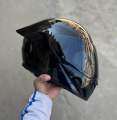 Hedz Axter - Gloss Black Full Face Motorcycle Helmet. 