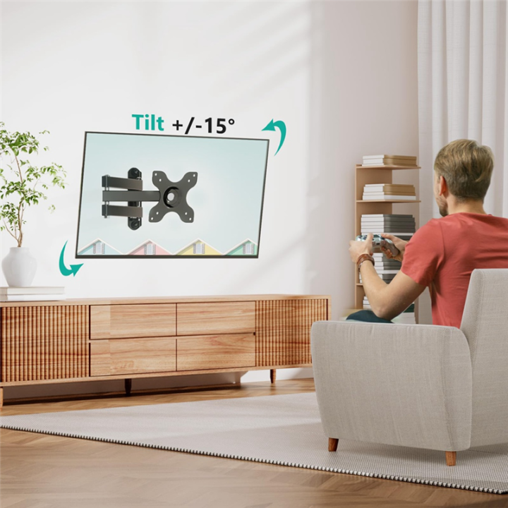 TV%20Wall%20Mount%20Articulating%20LCD%20Monitor%20Full%20Motion%2015%20Inch%20Extension%20Arm%20Tilt%20Swivel%20for%20Most%2013%20to%2032%20Inch%20LED%20TV%20Easy%20to%20Use%20-%20Image%204
