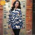 Creative Touch Fashion Navy blue mix Patterned Cotton Tie-Dye Outer For Women WJK4377. 