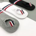 DISICHEN Fifty percent discount TB Men's Socks Breathable Fashion Luxury Brand Short Casual Summer Cotton Sports Cotton Socks Ankle Harajuku Grey Socks 1/6 Pair. 