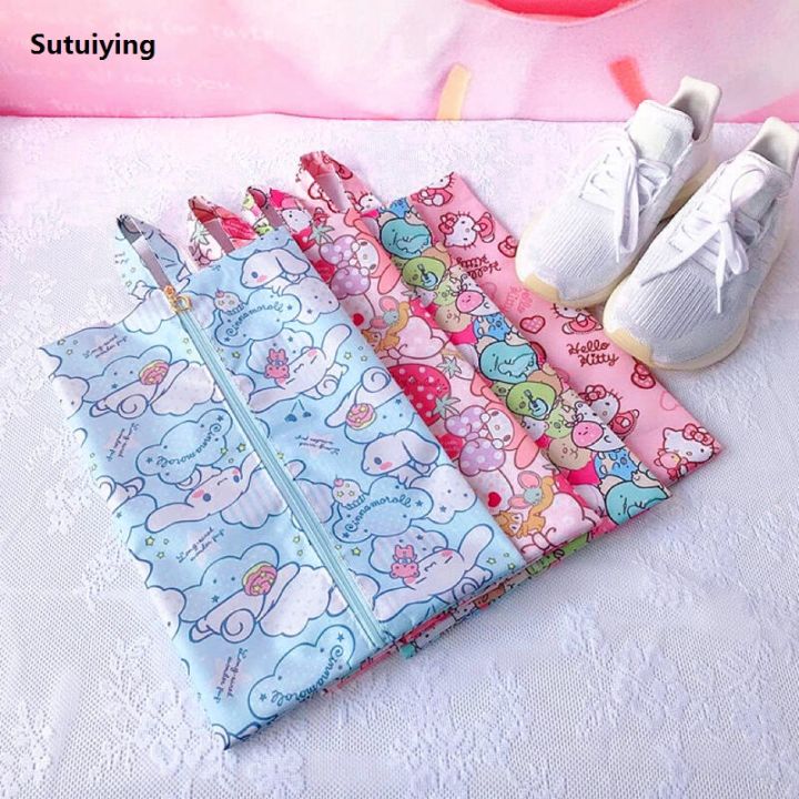 Sutuiying Sanrio Storage Bag Hello Kitty My Melody Cinnamoroll Waterproof Bargain price Shoe Towel Clothing Storage Shoe Bag Travel Portable Toys Gifts
